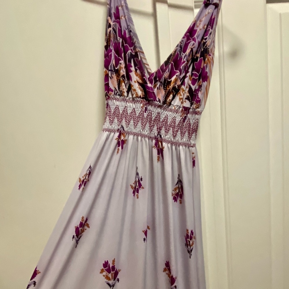 Light purple Hawaiian maxi dress